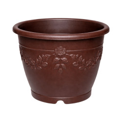 Pot rond café décor fleurs 25L 