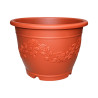 Pot rond Terracotta décor fleurs 4,1L
