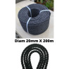 Corde PE Noire Anti-UV – Ø 20 mm × 200 m