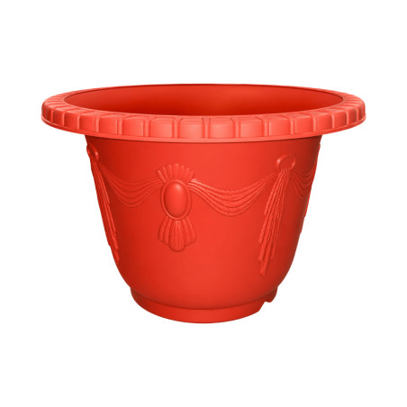 Pot Rond Décor Classique Rouge 29,8L