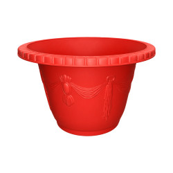 Pot Rond Décor Classique Rouge 43,6L