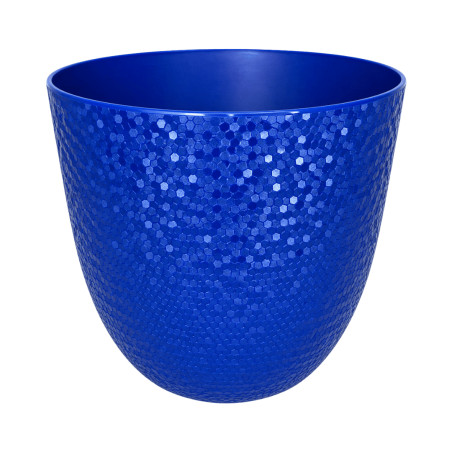 Cache-pot Plastique Bleu Texturé 1,4L
