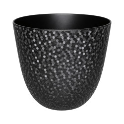 Cache-pot Plastique Noir Texturé 2,1L