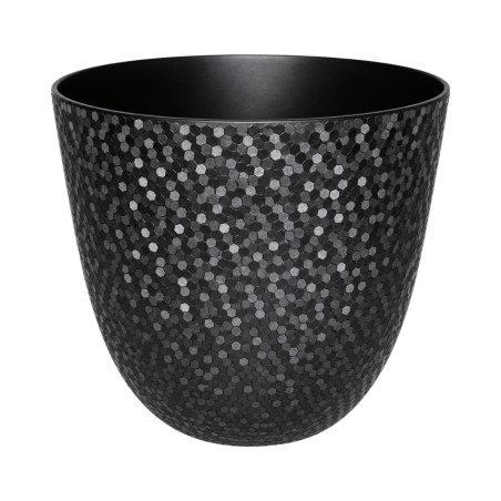 Cache-pot Plastique Noir Texturé 2,1L