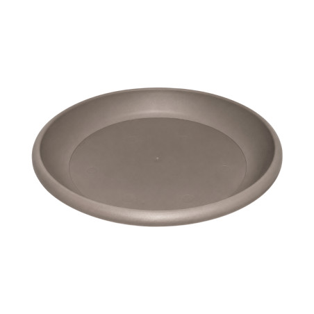 Soucoupe ronde taupe 17cm