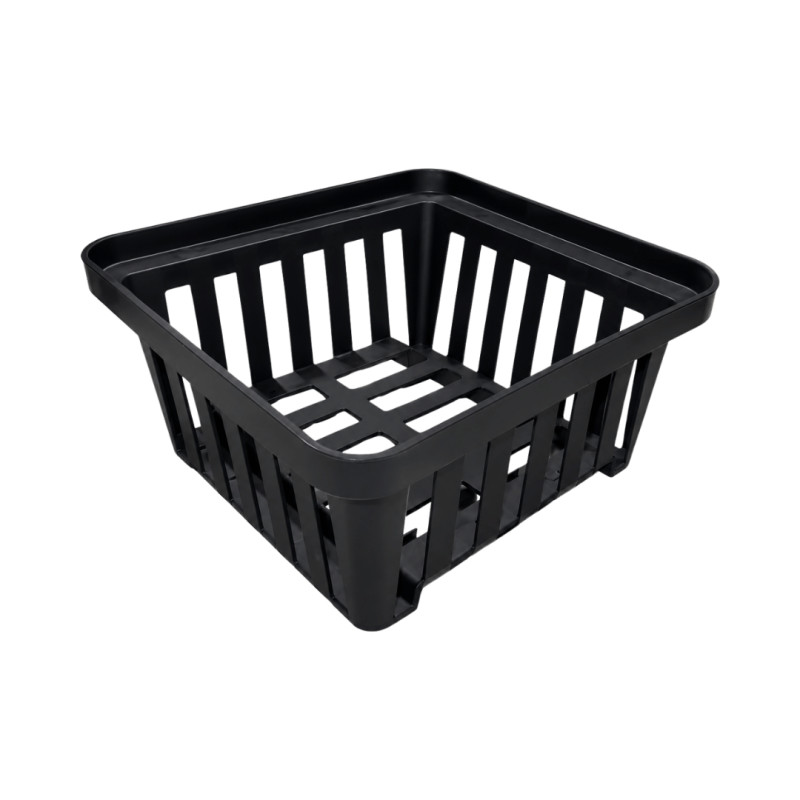 Pot ajouré carré noir 19cm