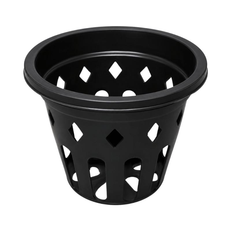 Pot ajouré rond noir 11,5cm