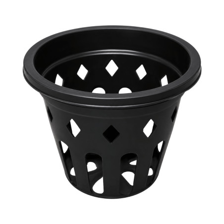 Pot ajouré rond noir 11,5cm