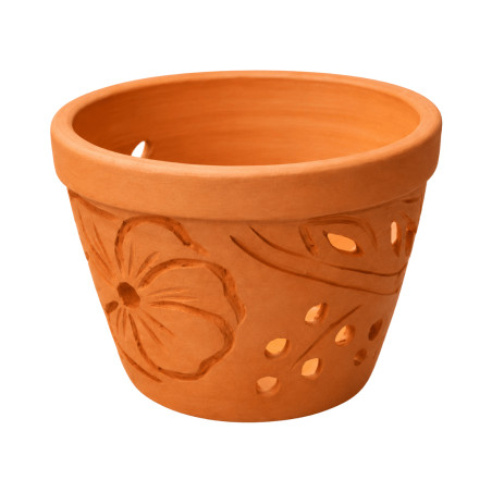 Pot terre cuite hibiscus ajouré 15cm