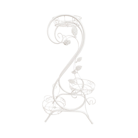 Porte-plantes fer forgé floral 3 niveaux