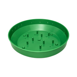Plateau rond floral vert 14cm