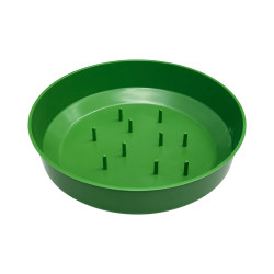 Plateau rond floral vert 20.5cm