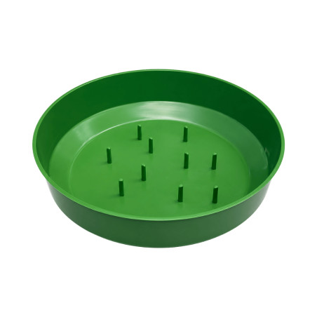 Plateau rond floral vert 20.5cm