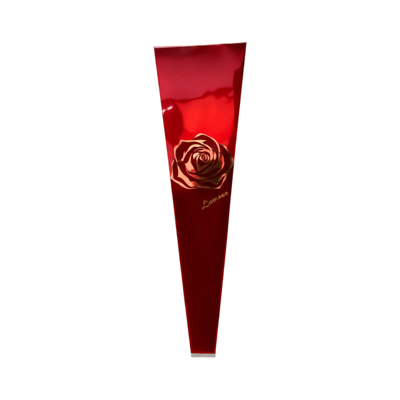 Cône fleuriste Love You bordeaux 12cm