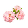 Branche hortensia rose artificiel 3 têtes