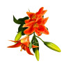 Tige lys orange artificiel 3 fleurs