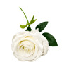 Tige rose artificielle blanche