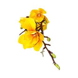 Magnolia artificiel jaune lumineux 3 fleurs
