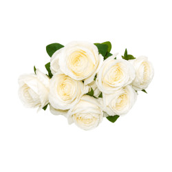 Bouquet 6 Roses Blanches Artificielles