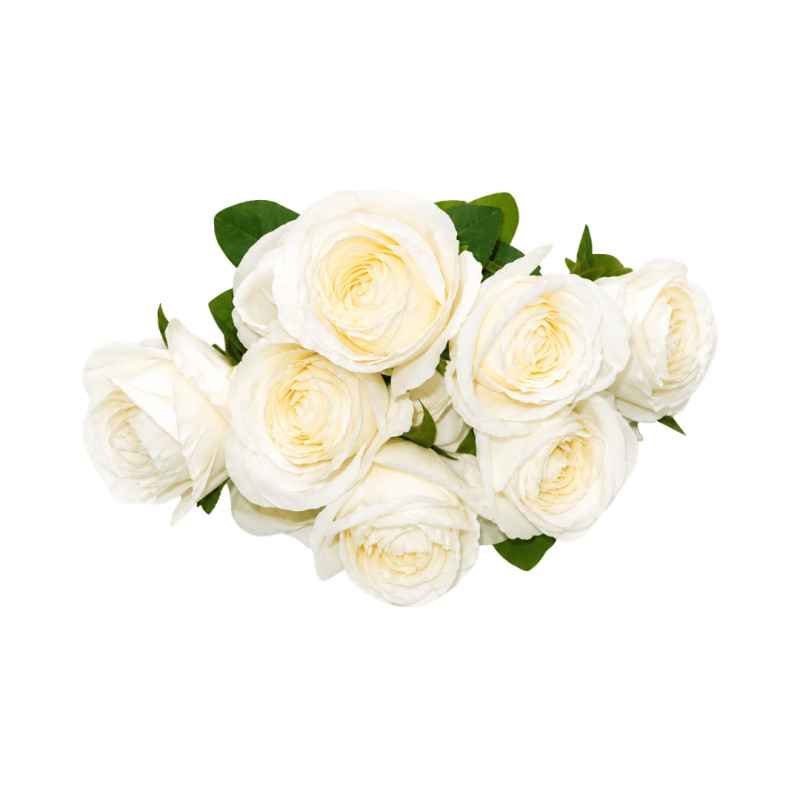 Bouquet 6 Roses Blanches Artificielles