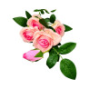Tige 4 Roses et 1 Bouton Rose Clair Artificielle