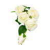 Tige 4 Roses 1 Bouton Blanche Artificielle