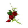 Tige 4 Roses 1 Bouton Bordeaux Foncé Artificielle