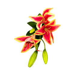 Lys Artificiel Longue Tige Rose Jaune