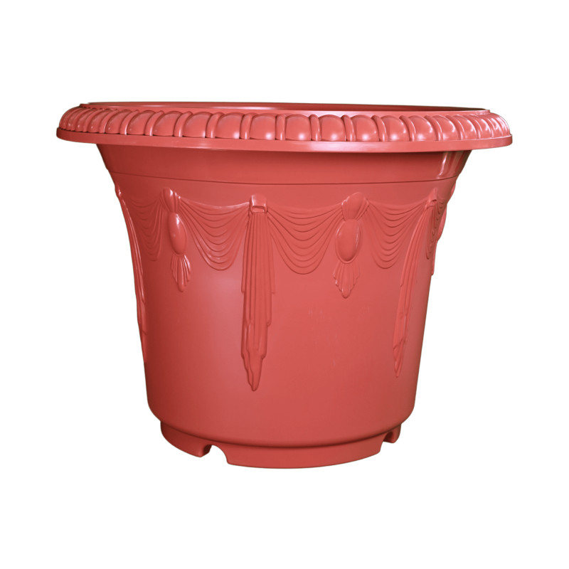 Pot rond rouge décor 181,4L 79cm
