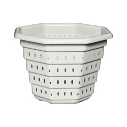 Pot hexagonal blanc ajouré 19,3L 38cm