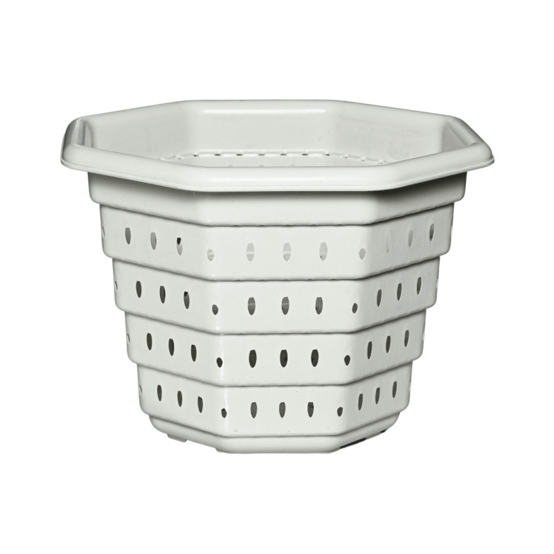 Pot hexagonal blanc ajouré 19,3L 38cm