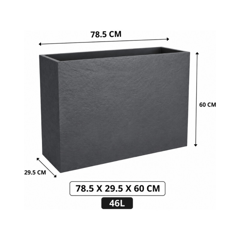 Jardinière LOFT Gris anthracite 46L