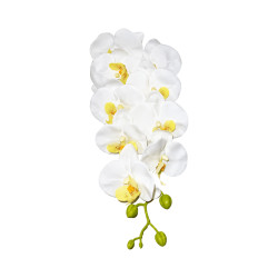 Orchidée Blanche Cœur Jaune Artificielle