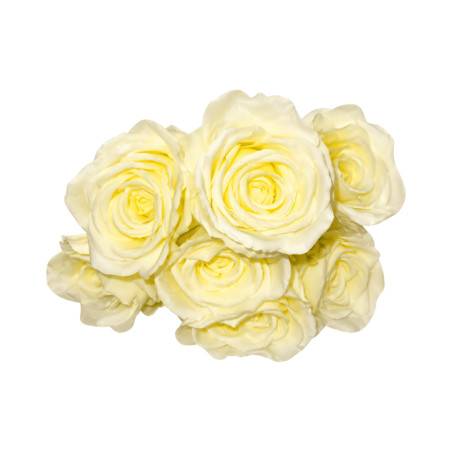 Bouquet de 7 Roses Blanches Artificielles