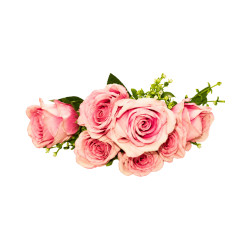 Bouquet de 7 Roses Rose Dégradé Artificielles