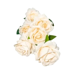 Tige de 6 Roses Rose Clair Artificielles