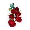 Tige de 6 Roses Rouges Artificielles