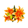 Bouquet de Lys Orange Bord Jaune Artificiels