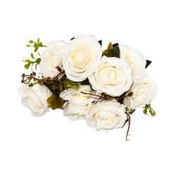 Bouquet de Roses Artificielles Blanches