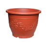 Pot rond Terracotta décor fleurs 38L