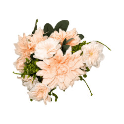 Bouquet 3 Fleurs Artificielle – Saumon Rose Clair