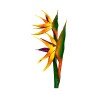 Tige Double Oiseau de Paradis Artificiel