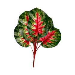 Feuillage Artificiel Ape Vert Strié Rouge
