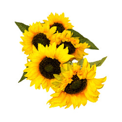 Tournesol Artificiel Jaune – 5 Grandes Fleurs Longue Tige