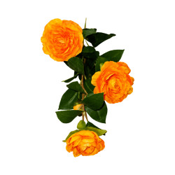 Branche de Camélia Artificielle Orange – Longue Tige