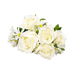 Bouquet de Roses Blanches Artificielles
