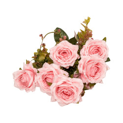 Bouquet de Roses Saumon Artificielles