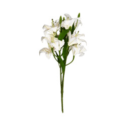 Bouquet de Lys Blanc Rayé Marron Artificiel