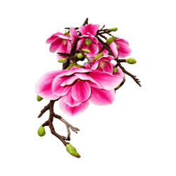 Branche de Magnolia Artificielle Rose