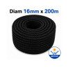 Corde PE Noire Anti-UV – Ø 16 mm × 200 m